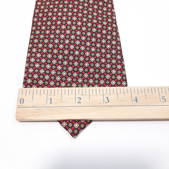 Christian Dior Paris 100% Silk Tie Made in France Geometric Floral Design - Picture 5 of 9